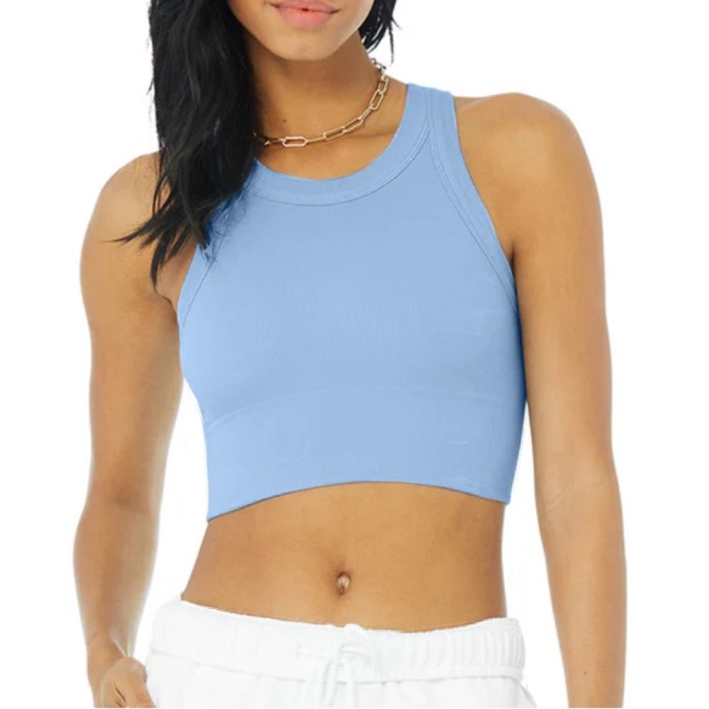 alo yoga seamless delight high neck bra